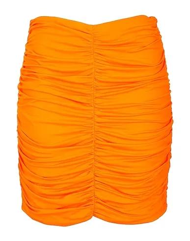 Orange Jersey Mini skirt JERSEY GATHERED MINI SKIRT
