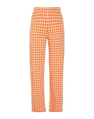 Orange Knitted Casual pants COTTON-BLEND VICHY KNIT PANTS