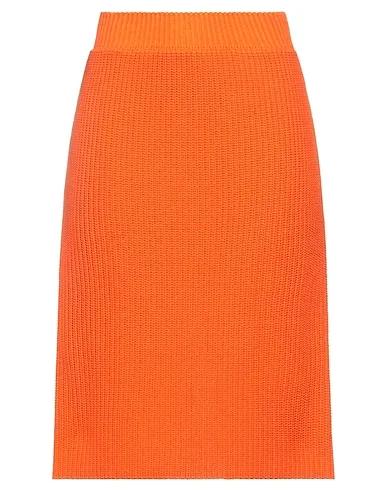 Orange Knitted Midi skirt