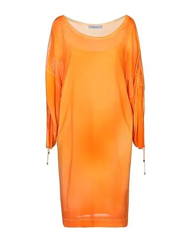 Orange Knitted Short dress