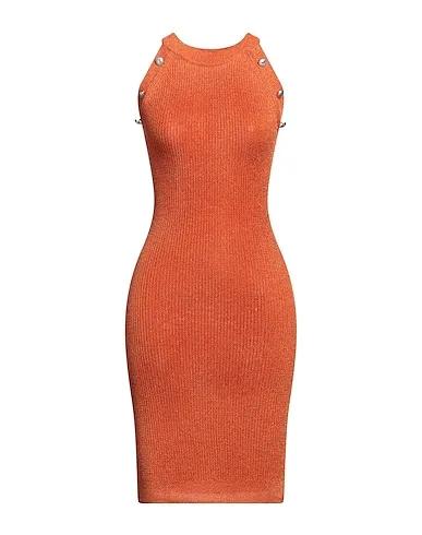 Orange Knitted Short dress