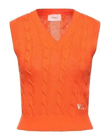 Orange Knitted Sleeveless sweater