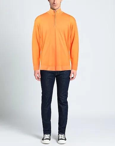 Orange Knitted Sweater with zip