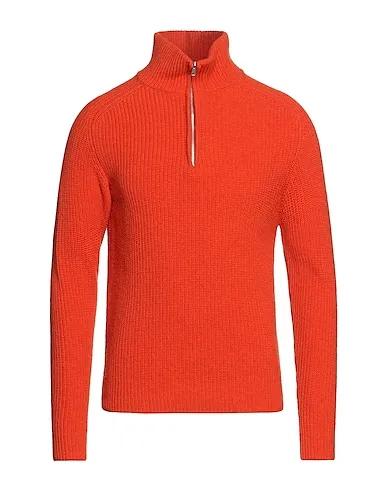 Orange Knitted Sweater with zip