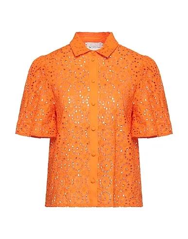 Orange Lace Lace shirts & blouses