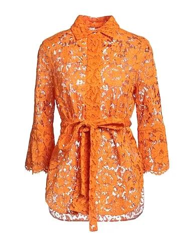Orange Lace Lace shirts & blouses