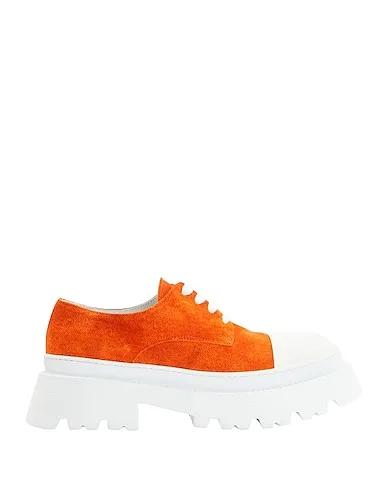 Orange Laced shoes SUEDE AND RUBBER CAP-TOE LACE-UPS
