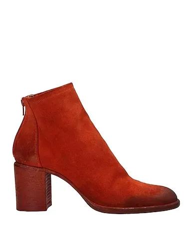 Orange Leather Ankle boot