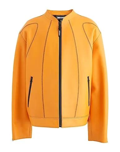 Orange Leather Biker jacket
