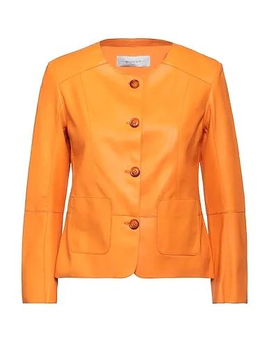 Orange Leather Blazer