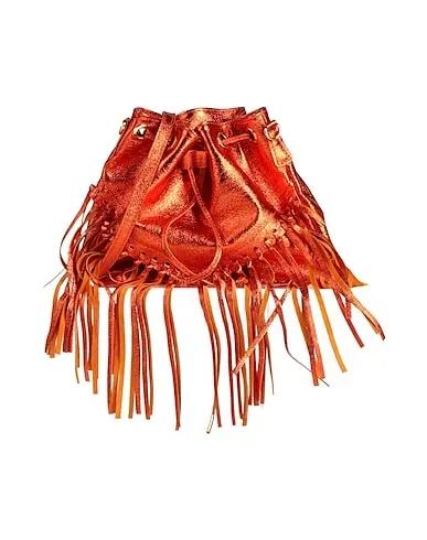 Orange Leather Cross-body bags