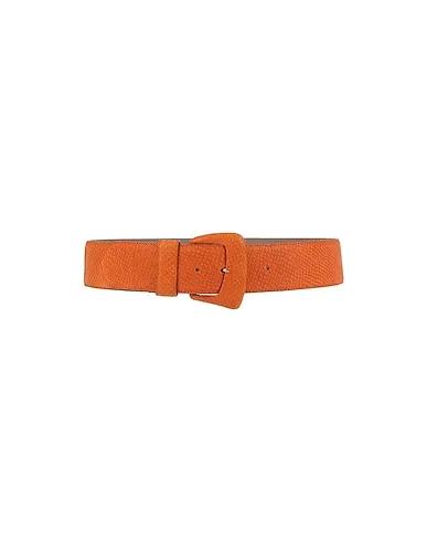 Orange Leather High-waist belt