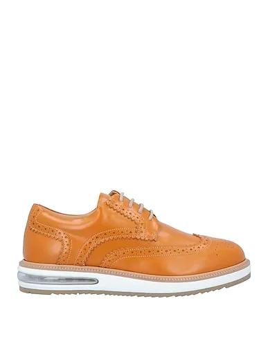 Orange Leather Laced shoes