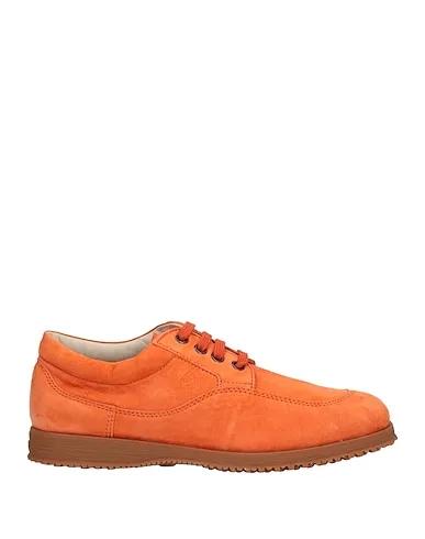 Orange Leather Laced shoes