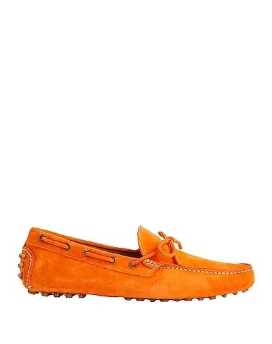 Orange Leather Loafers SUEDE DRIVING SHOES
