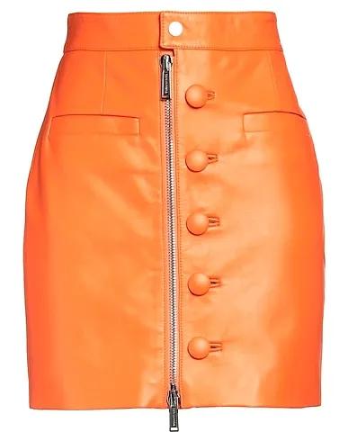 Orange Leather Mini skirt
