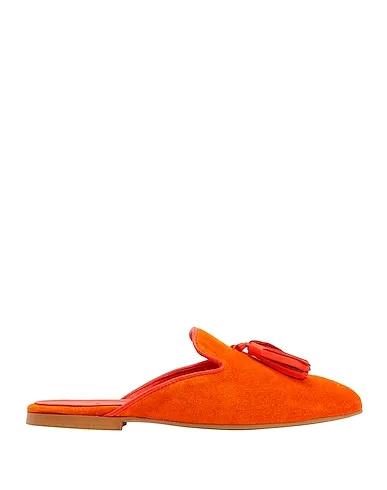 Orange Leather Mules and clogs SUEDE TASSEL MULES
