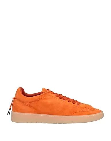 Orange Leather Sneakers
