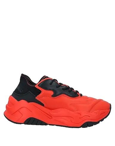 Orange Leather Sneakers