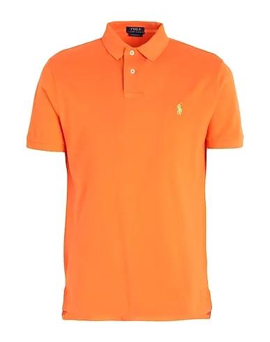 Orange Piqué Polo shirt CUSTOM SLIM FIT MESH POLO SHIRT
