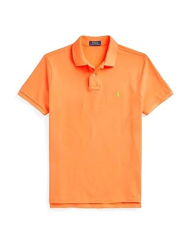 Orange Piqué Polo shirt SLIM FIT MESH POLO SHIRT