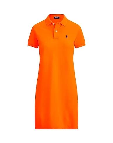 Orange Piqué Short dress COTTON MESH POLO DRESS
