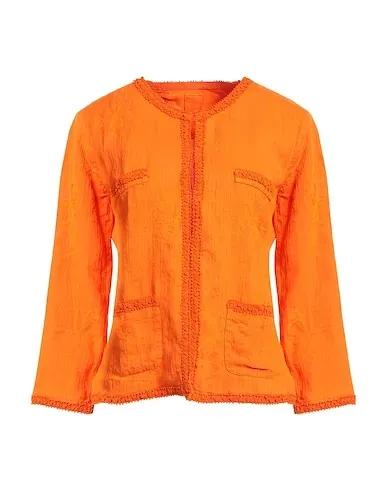 Orange Plain weave Blazer