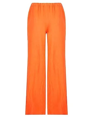 Orange Plain weave Casual pants LINEN PULL-ON PANTS
