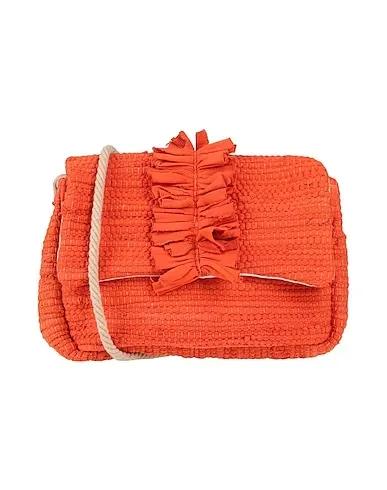 Orange Plain weave Cross-body bags