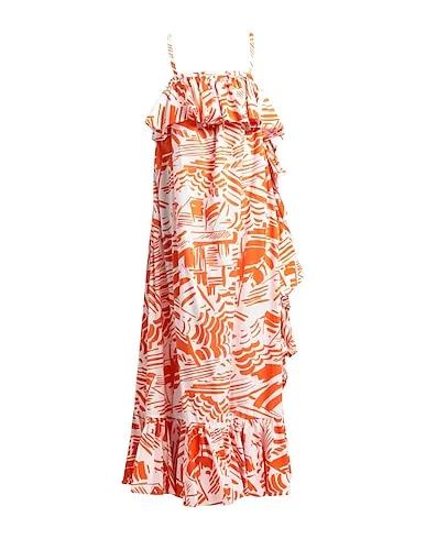 Orange Plain weave Elegant dress
