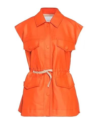 Orange Plain weave Full-length jacket
