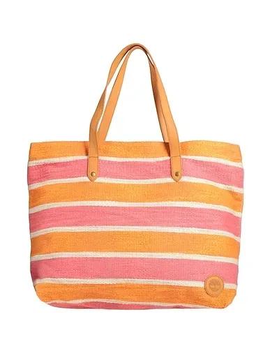 Orange Plain weave Handbag