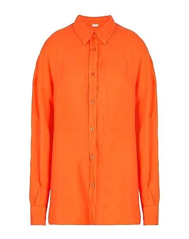 Orange Plain weave Linen shirt LINEN ESSENTIAL SHIRT
