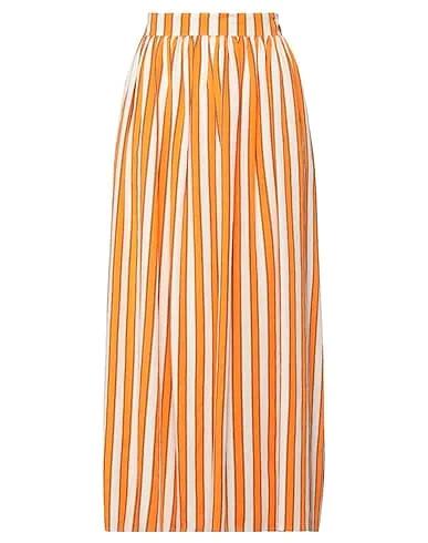 Orange Plain weave Maxi Skirts