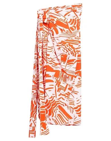 Orange Plain weave Midi skirt