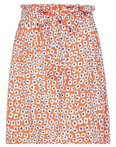 Orange Plain weave Mini skirt