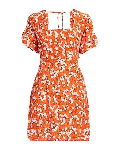 Orange Plain weave Short dress