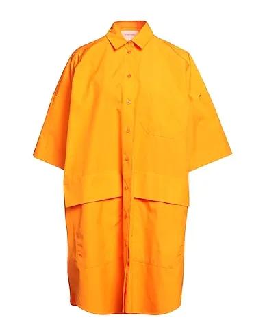 Orange Plain weave Short dress