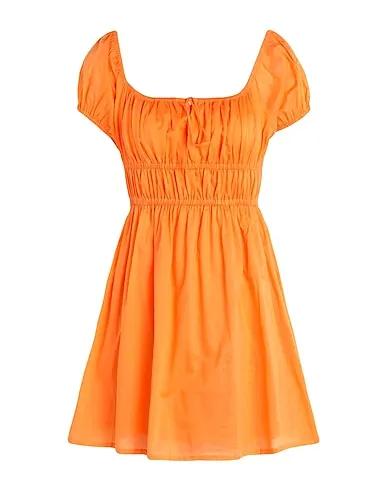 Orange Plain weave Short dress VIOLA MINI DRESS
