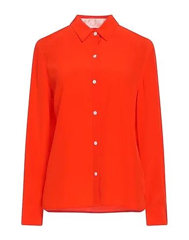 Orange Plain weave Silk shirts & blouses