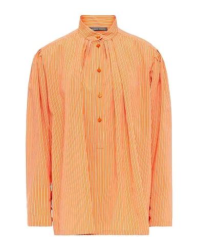 Orange Plain weave Striped shirt