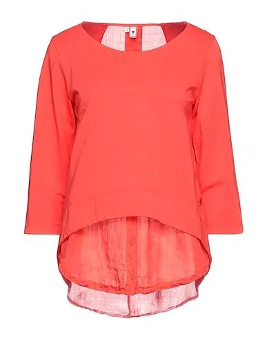 Orange Plain weave Sweatshirt