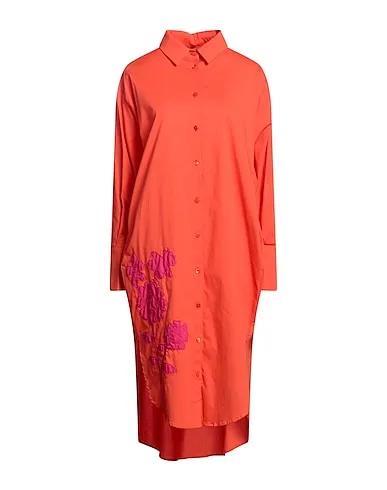 Orange Poplin Midi dress