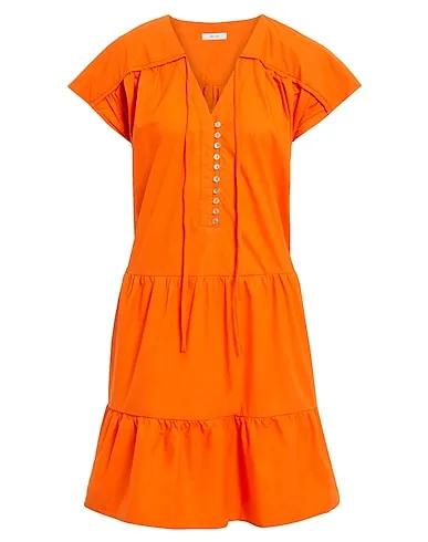 Orange Poplin Short dress
