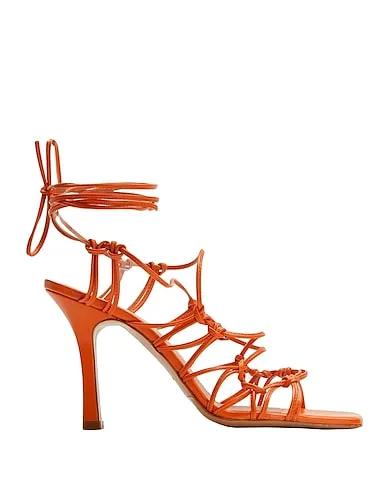 Orange Sandals SPAGHETTI STRAP LACE-UP SANDALS
