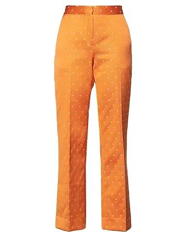 Orange Satin Casual pants