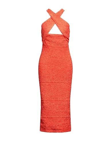 Orange Satin Midi dress