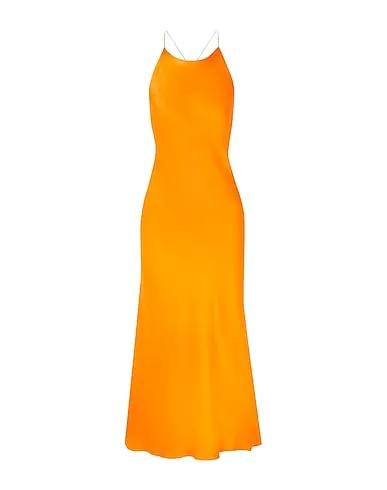 Orange Satin Midi dress