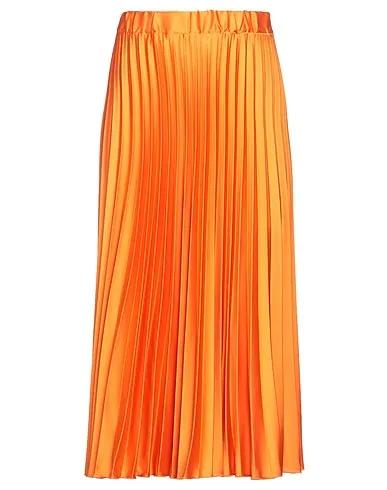 Orange Satin Midi skirt