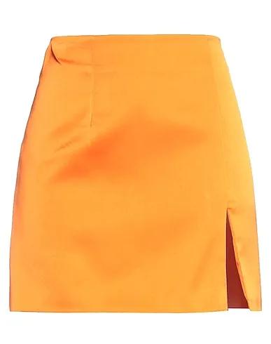 Orange Satin Mini skirt MINI GONNA RASO
